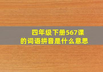 四年级下册567课的词语拼音是什么意思