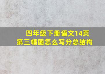 四年级下册语文14页第三幅图怎么写分总结构