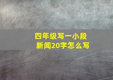 四年级写一小段新闻20字怎么写