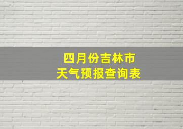 四月份吉林市天气预报查询表