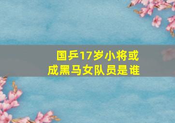 国乒17岁小将或成黑马女队员是谁