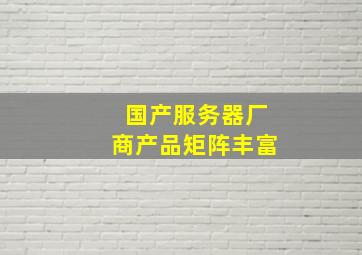 国产服务器厂商产品矩阵丰富