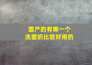 国产的有哪一个洗面奶比较好用的