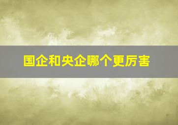 国企和央企哪个更厉害