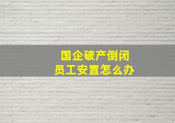 国企破产倒闭员工安置怎么办