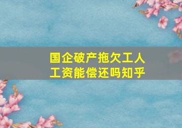 国企破产拖欠工人工资能偿还吗知乎