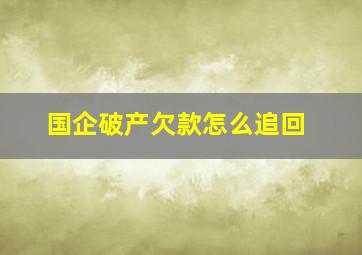 国企破产欠款怎么追回