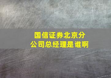 国信证券北京分公司总经理是谁啊