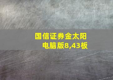 国信证券金太阳电脑版8,43板