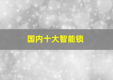 国内十大智能锁