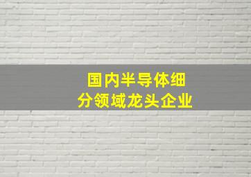 国内半导体细分领域龙头企业