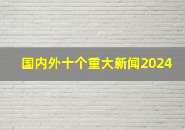 国内外十个重大新闻2024