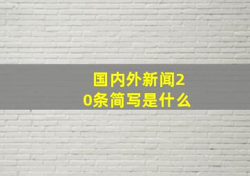 国内外新闻20条简写是什么