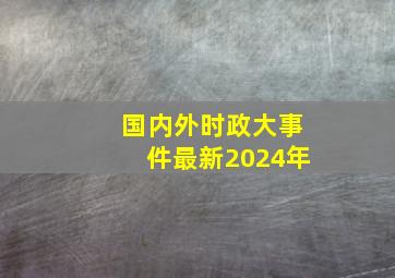 国内外时政大事件最新2024年