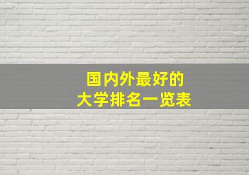 国内外最好的大学排名一览表