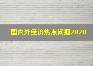 国内外经济热点问题2020