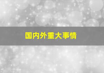 国内外重大事情