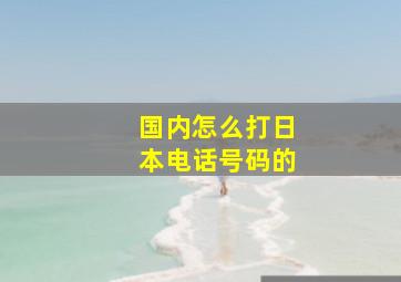 国内怎么打日本电话号码的