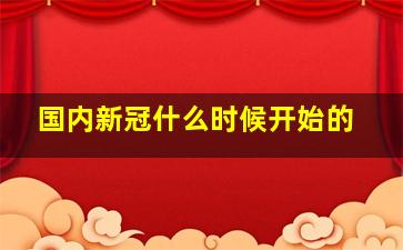 国内新冠什么时候开始的