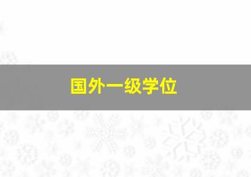 国外一级学位