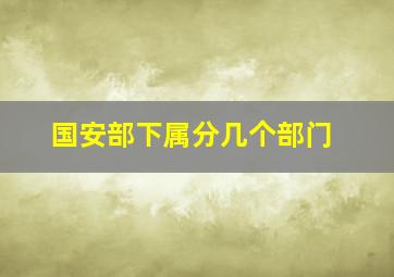 国安部下属分几个部门