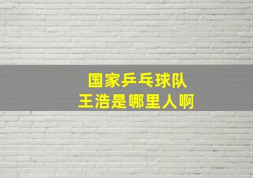 国家乒乓球队王浩是哪里人啊