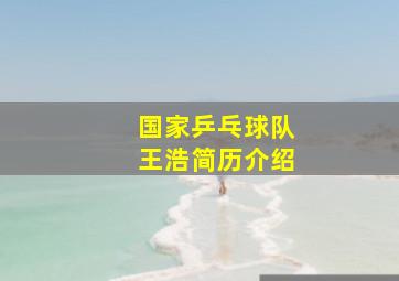 国家乒乓球队王浩简历介绍