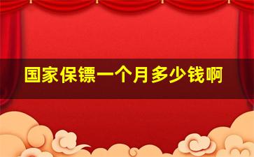 国家保镖一个月多少钱啊