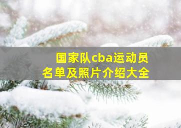 国家队cba运动员名单及照片介绍大全