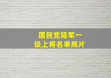 国民党陆军一级上将名单照片