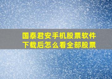 国泰君安手机股票软件下载后怎么看全部股票