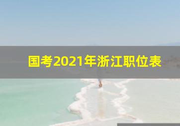 国考2021年浙江职位表