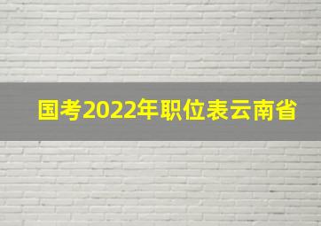 国考2022年职位表云南省