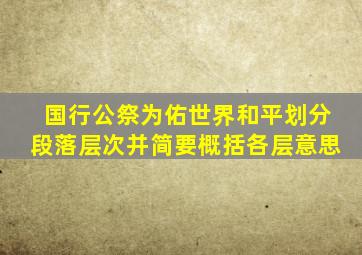 国行公祭为佑世界和平划分段落层次并简要概括各层意思