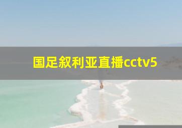 国足叙利亚直播cctv5