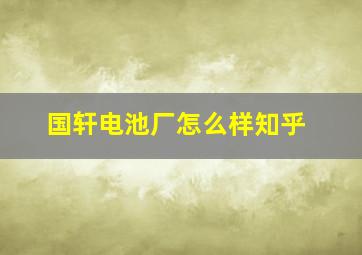 国轩电池厂怎么样知乎