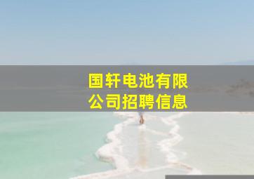 国轩电池有限公司招聘信息