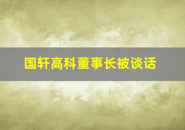 国轩高科董事长被谈话