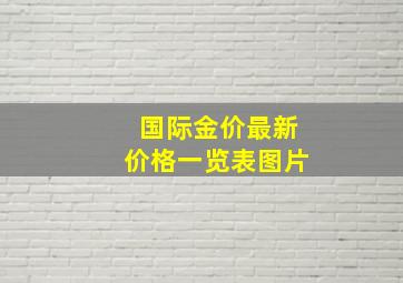 国际金价最新价格一览表图片