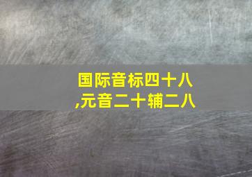 国际音标四十八,元音二十辅二八