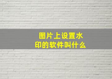 图片上设置水印的软件叫什么