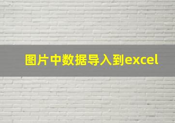 图片中数据导入到excel