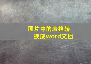 图片中的表格转换成word文档