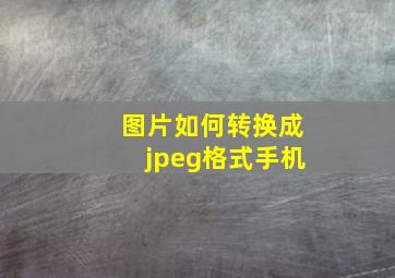 图片如何转换成jpeg格式手机