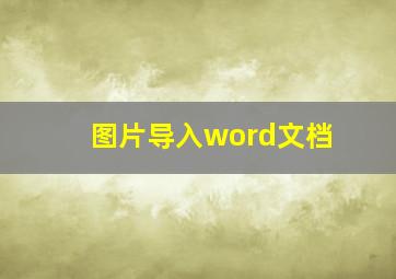 图片导入word文档