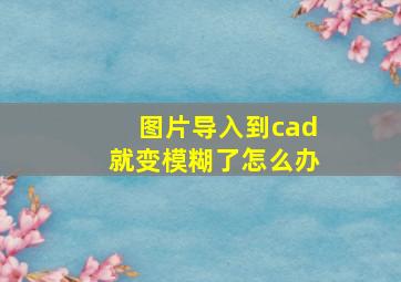 图片导入到cad就变模糊了怎么办