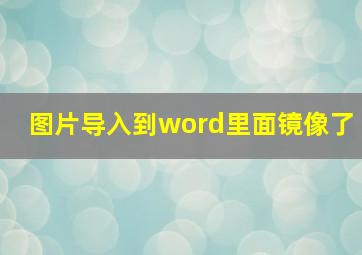 图片导入到word里面镜像了