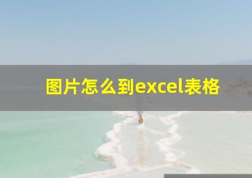 图片怎么到excel表格