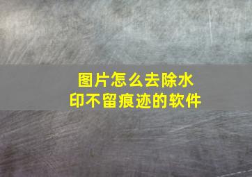 图片怎么去除水印不留痕迹的软件