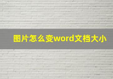 图片怎么变word文档大小